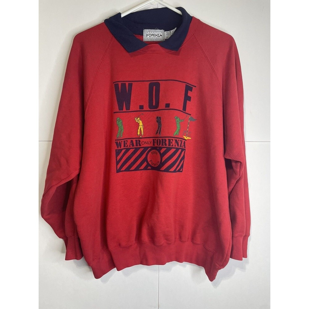 Vintage Authentic 80's 90's Forenza Sportswear Sweatshirt Golf Wear Only Large